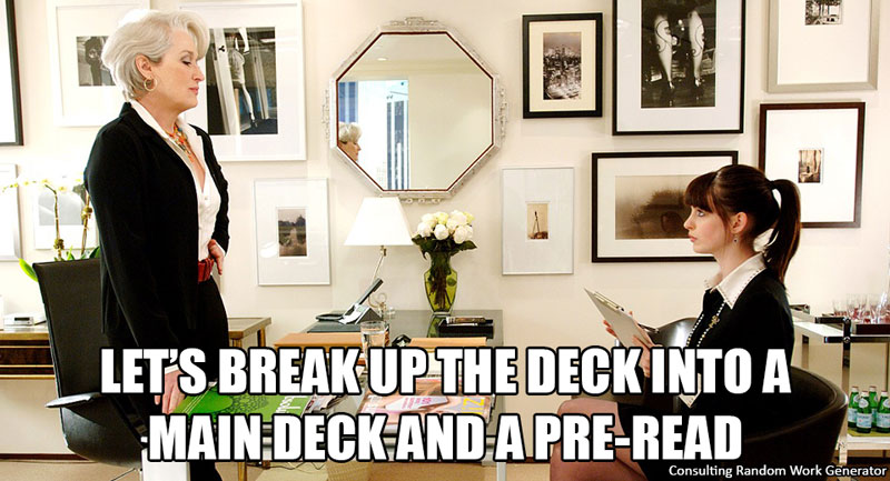 Let's break up the deck into a main deck and a pre-read