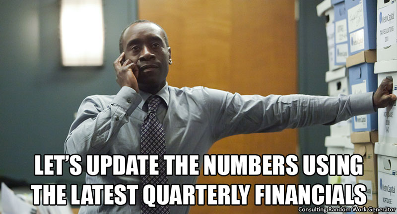Let's update the numbers using the latest quarterly financials