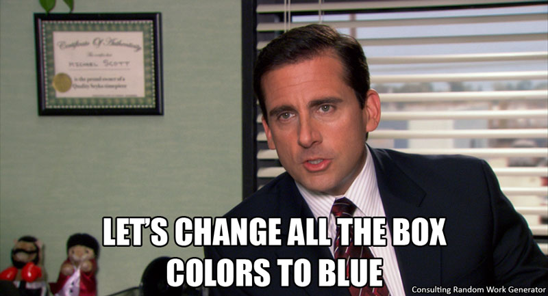 Let's change all the box colors to blue