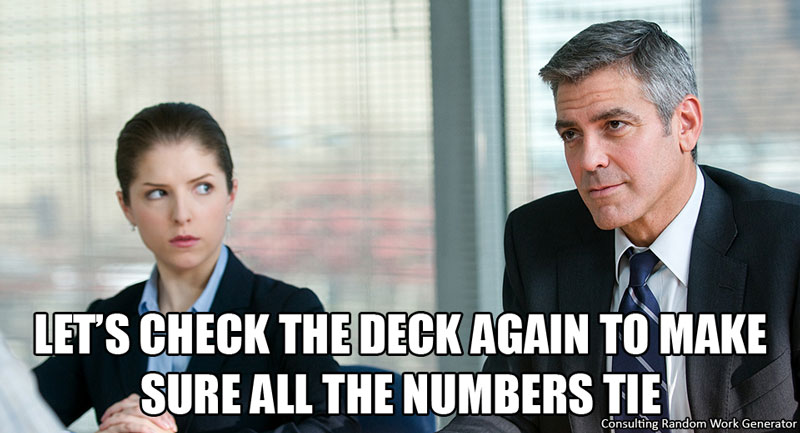 Let's check the deck again to make sure all the numbers tie