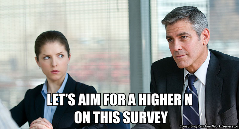 Let's aim for a higher N on this survey