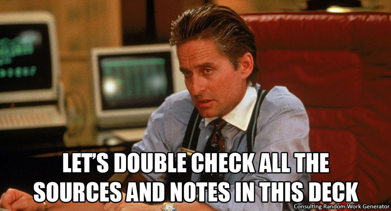 Let's double check all the sources and notes in this deck
